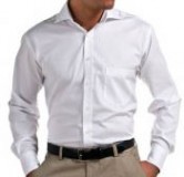 Herren Oxford Langarm Hemd weiß S