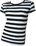 Stripy T Girl black white